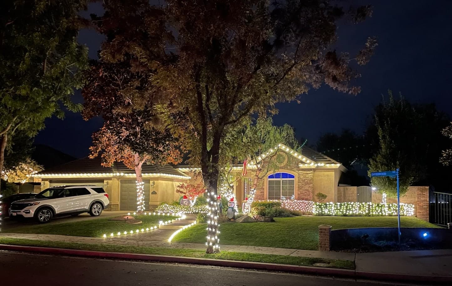 Pathways & Trees. Christmas light installation by Bright Idea Christmas Lights.